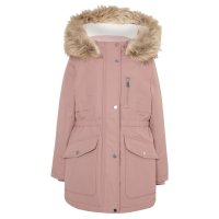 GX544: Pink Faux Fur Trim Parka Coat  (5-6 Years)